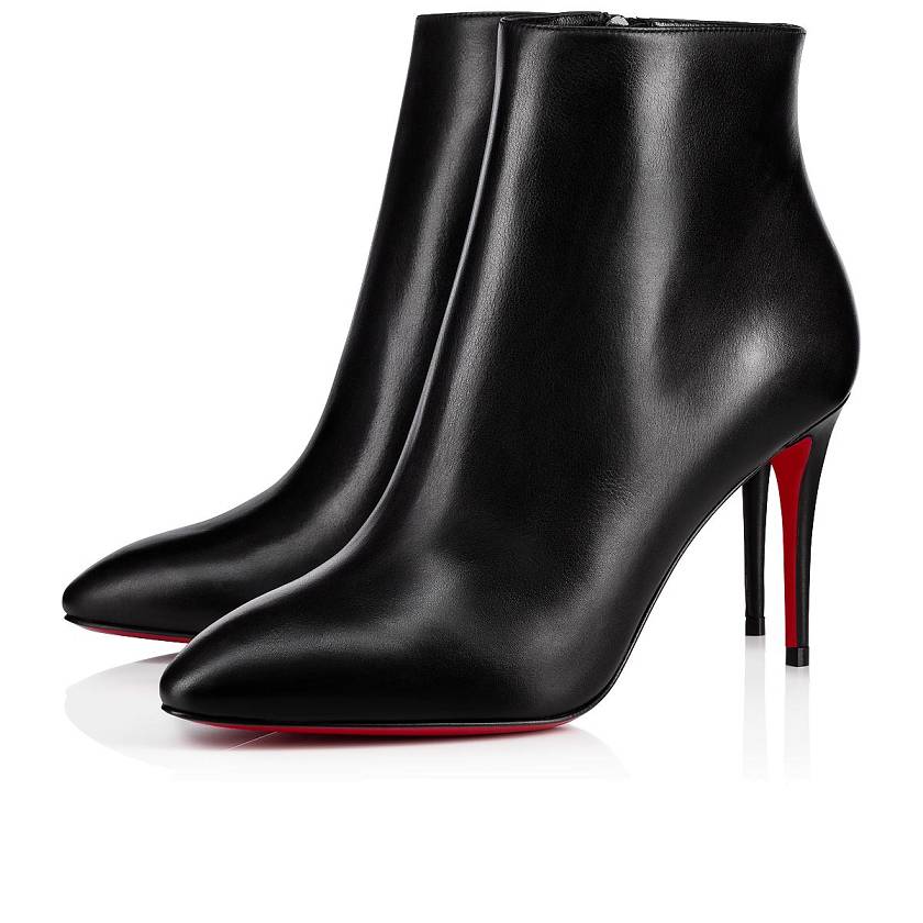 Women's Christian Louboutin Eloise Booty 85mm Leather Ankle Boots - Black [1493-072]